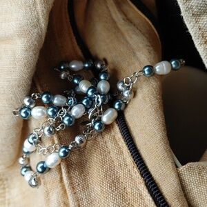 Yves Rocher Signed LBVYR Pearl Necklace